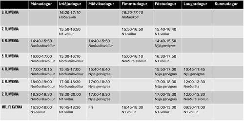 KVK - Vetrartafla - Nýtt
